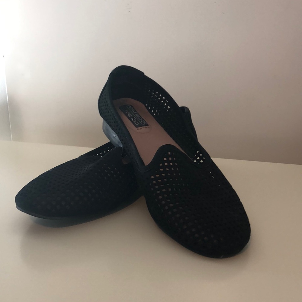 Black leather flats